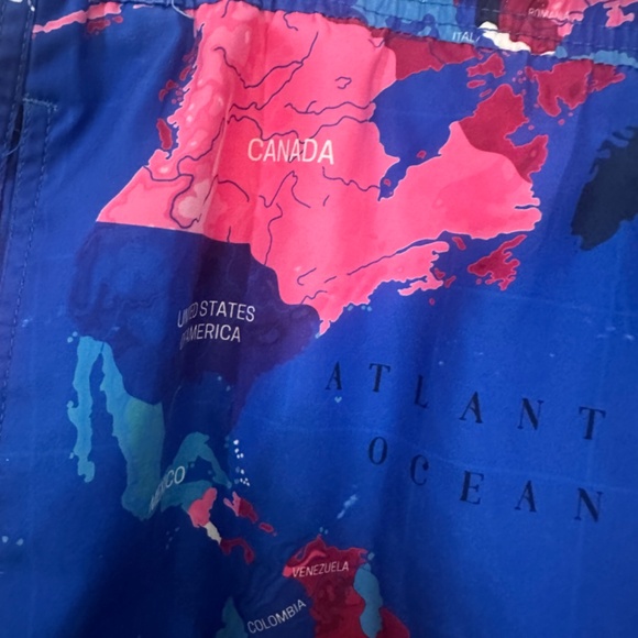Morelli World Map Swim Trunks Medium 37-40" waist 5" inseam Gently worn Nylon - Picture 3 of 6